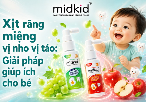 Xịt răng miệng vị nho vị táo: Giải pháp giúp ích cho bé