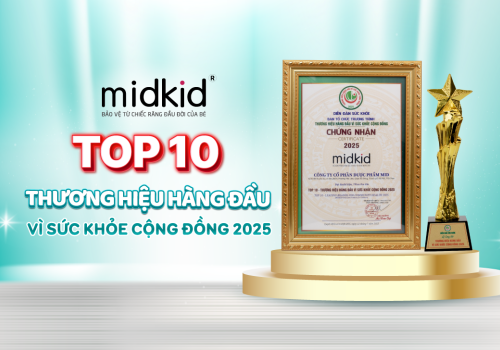 MIDKID ĐẠT TOP 10 THƯƠNG HIỆU HÀNG ĐẦU VÌ SỨC KHỎE CỘNG ĐỒNG 2025