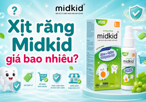 Xịt răng Midkid giá bao nhiêu: Bảng giá mới nhất 2026