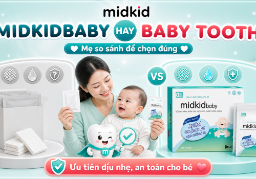So sánh gạc rơ lưỡi Midkidbaby và Baby Tooth cho bé