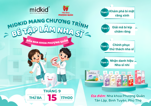 MIDKID MANG CHƯƠNG TRÌNH “BÉ TẬP LÀM NHA SĨ” ĐẾN NHA KHOA PHƯỢNG QUÂN